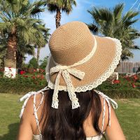 2023 Women Summer Visors Hat Foldable Sun Hat Wide Large Brim Beach Hats Fashion Straw Hat Chapeau Femme Beach UV Protection Cap