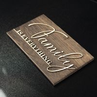 Personalized Family Sign Wood Custom Sign Laser Engraved Wooden Name Tag Wood Desk Name Hour Sign Wall Sign OEM Dropshipping