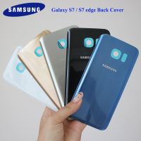 สำหรับ SAMSUNG Galaxy S7 G930F ขอบ S7ฝาครอบกระจกด้านหลัง G935F เคสตัวเครื่องพร้อมกาวสติ๊กเกอร์