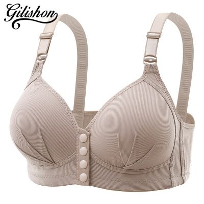 Women Bra Large Size Front Closure Bralette Push Up Tops Wireless Breathable Thin Cup Underwear Gathering Sexy BC Cup Lingerie