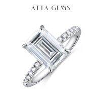 ATTAGEMS 3.5CT ตัดแหวนมอยส์ซอไนต์925เงินผ่านการทดสอบสำหรับผู้หญิง Weddig