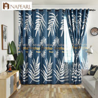 1PC Napearl 70-80% Blackout Curtains Pastoral Style Polyester Leaf Print For Living Room Bedroom Balcony Home Decor