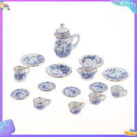 ? JCTTTY ? 15pcs 1:12 dollhouse Miniature Tableware พอร์ซเลนถ้วยเซรามิค