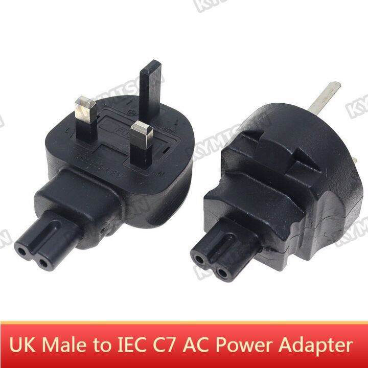 Power Converter With Fuse UK BS1363 3 Prong Male Plug to IEC320 C7 2 Prong Sokcet Singapore