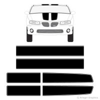 For 1Set Pontiac G6 G8 GTO Grand Prix Am EZ Rally Racing Stripes Vinyl Decals Car styling