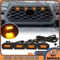 【 AM?】 Lampu Led Grill 4ชิ้นเข้ากันได้กับไฟเตือนไฟหมอกควัน Led สปอร์ตทางวิบาก