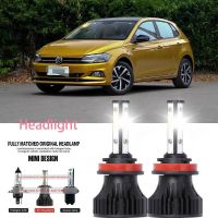 หลอดไฟหน้ารถยนต์ LED LAI 40w 6000k สีขาว สําหรับ VW POLO VI(AW1 BZ1) 2017-2023 2PCS