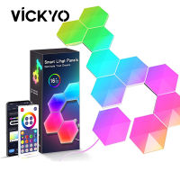 VICKYO Tuya Quantum Lamp Smart APP WIFI Control Night Light LED Hexagon Panel Lights Touch Sensor Neon Light DIY Wall Decoration