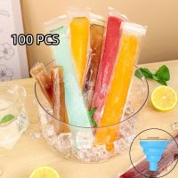 100Pcs Disposable Ice Popsicle Mold Bags Freezer Tubes with Zip Seals Ice Cream Yogurt Sticks Juice Smoothies Bags Bpa Free