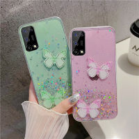 เคสสำหรับ Realme 7 5G แฟชั่นหรูหราระยิบระยับระยิบระยับระยิบระยับเคสโทรศัพท์ท้องฟ้าประดับด้วยพลอยเทียมสวยดีไซน์ผีเสื้อซิลิโคนนิ่มกันกระแทกฝาครอบด้านหลัง