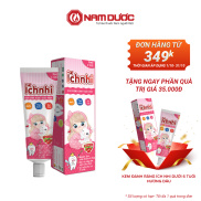 Kem đánh răng thảo dược Ích Nhi hương dâu tuýp 50g cho bé dưới 6 tuổi nuốt