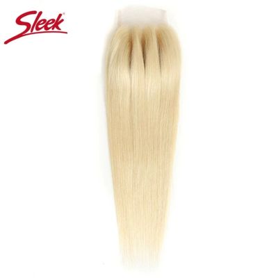 Sleek Remy Blond 613 4X4 Lace Closure and Orange Frontal Peruvian Straight Human Hair Remy Hair Swiss Lace Closure Free Shipping