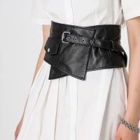 New Gifts Fashionable Wide Waist Belt Cotton Leather Leisure Seal Female Decorative Shirt Jacket Skirt Black