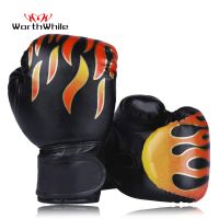 【LZ】☽﹉♧  WorthWhile-PU Kick Boxing Luvas para Crianças Equipamento de Perfuração Karatê Muay Thai Luta Livre MMA Treinamento Sanda 6oz