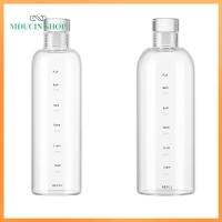 MDUCIN SHOP 500ML/750ML ของขวัญ เครื่องแก้ว ขวดน้ำดื่ม กลางแจ้ง ขวดน้ำแก้ว โปร่งใส กีฬาท่องเที่ยว มีเครื่องหมายบอกเวลา