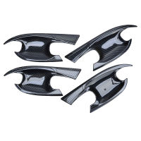 4Pcs ABS รถด้านนอกประตูชามถ้วยฝาครอบ Trim Fit สำหรับ Hyundai Santa Cruz 2022-2023สีดำคาร์บอนไฟเบอร์ Style