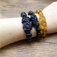 ขายส่งเลียนแบบ Obsidian Pixiu Couple celet Transfer Buddha Beads แผงขายของในตลาดกลางคืนเครื่องประดับขายร้อน