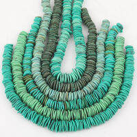 Approx 120-135pcsstrand Natural Green Turquoises Howlite Slab Slice Disc Heishi Spacer Beads For Bracelet Necklace DIY Making