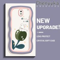 Chenyyka เคสปลอกสำหรับ Samsung J7โปร J7 2017 J7 2018ลายการ์ตูนกระต่ายโชคดีคลื่นขอบกันกระแทกแบบใสนิ่มเคสมือถือโปร่งใสลายกล้องถ่ายรูปที่สร้างสรรค์เคสซิลิกาเจลป้องกัน