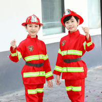 วันเด็กชุดนักผจญเพลิงเด็กชุดดับเพลิงเด็กเล่นตามบทบาทประสบการณ์อาชีพอนุบาล