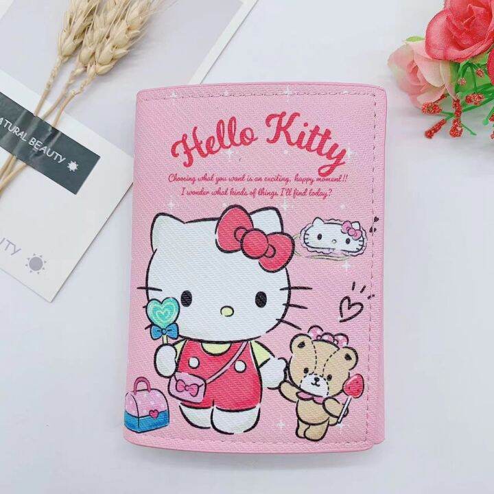 ใหม่-กระเป๋าสตางค์หนัง-ใบสั้น-ลายการ์ตูน-sanrio-hello-kitty-mymelody-littletwinstars-cinnamon-pochacco-kuromi-น่ารัก-สําหรับเด็ก