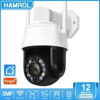 Hamrol 5MP PTZ WiFi IP Camera Tuya 20X Optical Zoom Humanoid Tracking Infrared Color Night Vision CCTV Camera Connect to Cellphone With Voice