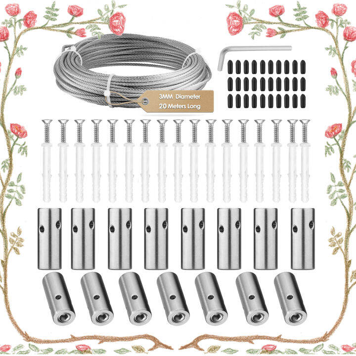 Green Wall Stainless Steel Hubs 15 Pack Wire Cable Trellis System Kit