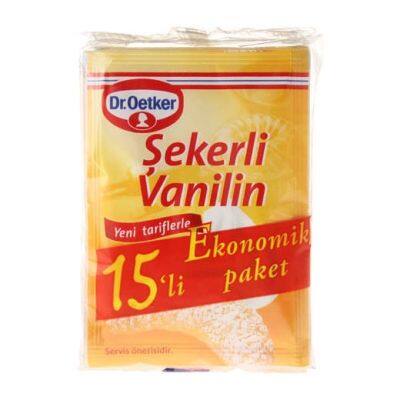 วนิลาแบบผงจำนวน 15 ซอง Sekerli Vanilin สินค้าจาก ตุรกี แบรนด์ Dr.oetker พร้อมส่ง