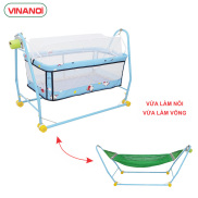 Nôi điện kèm võng xếp 2 trong 1 có máy đưa tự động VINANOI cho bé từ 8-20kg