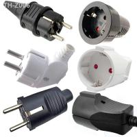 European 16A Grounded Industry Assemble Wiring Plug Germany Russia Power Cable Connector Female Male EU Schuko Power Socket Plug