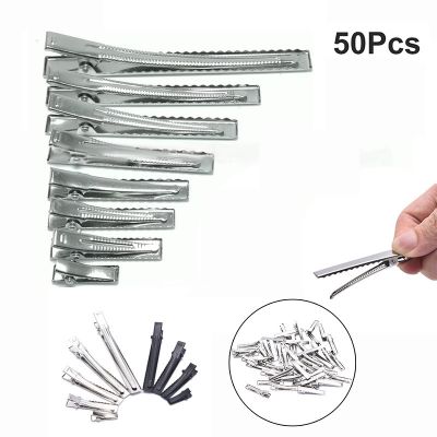 【cw】 20/50 PcsFlat MetalProng Alligator HairBarretteBowsAccessories Hairpins 20mm/40mm/55mm/60mm ！