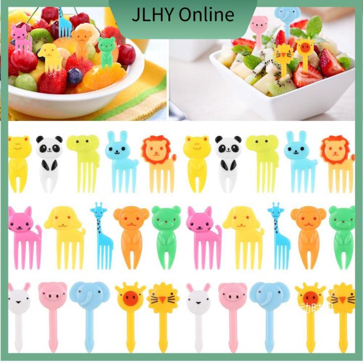 50/10PCS Mini Cute Animal Bento Food Fruit Picks Forks Lunch Box