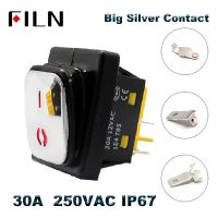 Heavy Duty 30A 250VAC Waterproof IP67KCD4 Rocker Switch Stainless Steel Rocker Switch on off dpst dpdt LED switch