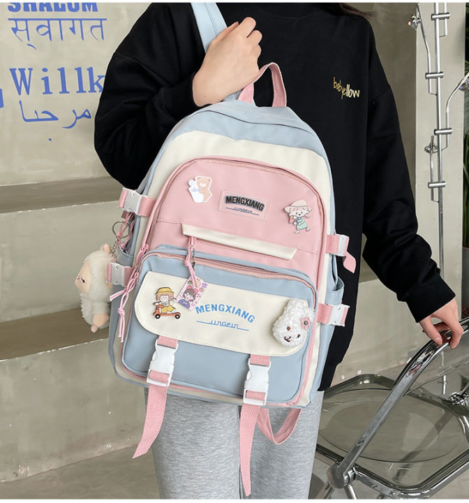 กระเป๋าเป้สะพายหลัง-partysu-ทนทานสไตล์โมรีสไตล์เกาหลีน่ารักขนาดกลางและกระเป๋าเป้นักเรียนมัธยมปลายจุของได้เยอะ