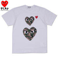 COMME Des Garcons เสื้อยืดสำหรับผู้หญิง,เสื้อยืดผู้ชายเสื้อยืดเสื้อคอตตอนแท้แขนสั้นเสื้อผ้าคู่รักสไตล์น่ารักใส่สบายๆนุ่มสบาย