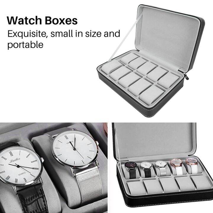 portable-watch-box-organizer-pu-leather-casket-with-zipper-classic-style-10-grids-multi-functional-bracelet-display-case