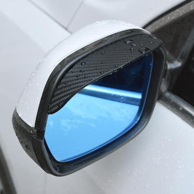 กระจกมองหลัง Rain Visor คิ้วคาร์บอนไฟเบอร์สไตล์กันน้ำกันแดด Universal สำหรับรถยนต์