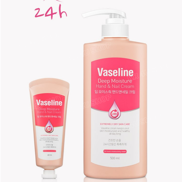 วาสลีนเกาหลี-วาสลีน-vaseline-deep-moisture-hand-amp-nail-cream-ขวดใหญ่-500-ml-วาสลีน-ครีม-บำรุงมือ-และเล็บ-วิจัย-และผลิตขายในเกาหลี