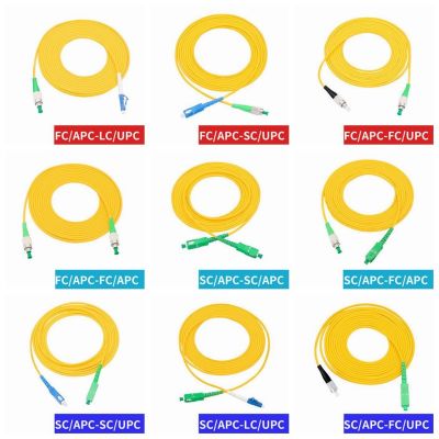 【ยืดหยุ่น】สายแพทช์ไฟเบอร์ออปติก9/125 652D Simplex Sc/apc Fc/apc Lc/apc To UPC LC FC SC Pigtail FTTH CATV Optic Patch Cord Cable 1M-40M