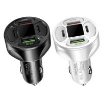 4 Port Car Charger 66W Fast Charging Car Voltmeter with 4 Ports Quick Chargers Universal with Safety Protection for Smart Phones and Multiple Electronics cute