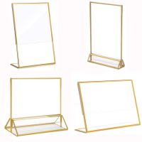 【CC】◕™  Wedding Table Number Holder with Gold BordersPicture Frames Sign for Menu Cards Photo Display