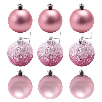 9 PCS Christmas Ball Ornaments xmas Tree Decorations Hanging Balls for Home New Year Party Decor - 2.36inch