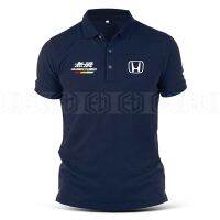 เสื้อยืดโปโล แขนสั้น ผ้าฝ้าย พิมพ์ลายโลโก้ Honda Mugen Power Racing HRC VTEC Type R พรีเมี่ยม สําหรับผู้ชาย และผู้หญิง