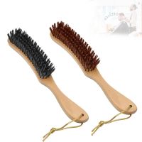 Men Beard Cleaning Brush S Shaped Long Wooden Handle Boar Bristle Combs Anti Static Salon Shaving Sweep Brush Hair Styling Tools