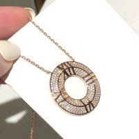 Brand Pure 925 Sterling Silver Jewelry For Women Lock Neckalce Roma Number Pendant Luck Rose Gold Wedding Full Diamond Pendant Fashion Chain Necklaces