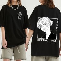 อะนิเมะโตเกียว Revengers เสื้อยืดตลกมังงะ Seishu Inui คู่พิมพ์เสื้อยืดขนาดใหญ่ Gothic Cotton Tee เสื้อ Streetwear