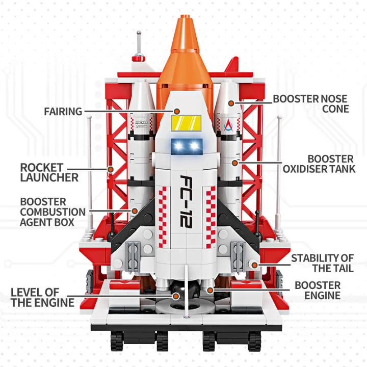 Building Blocks Space Shuttle Launch Center Toy Set Small Particle Lego Compatible Assembly Toys