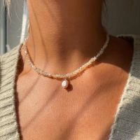 2023 New Bohemian Natural Pearl Choker Vintage Necklace Bridal Handmade Irregular Crystal Ladies Jewelry Collar Party Gift