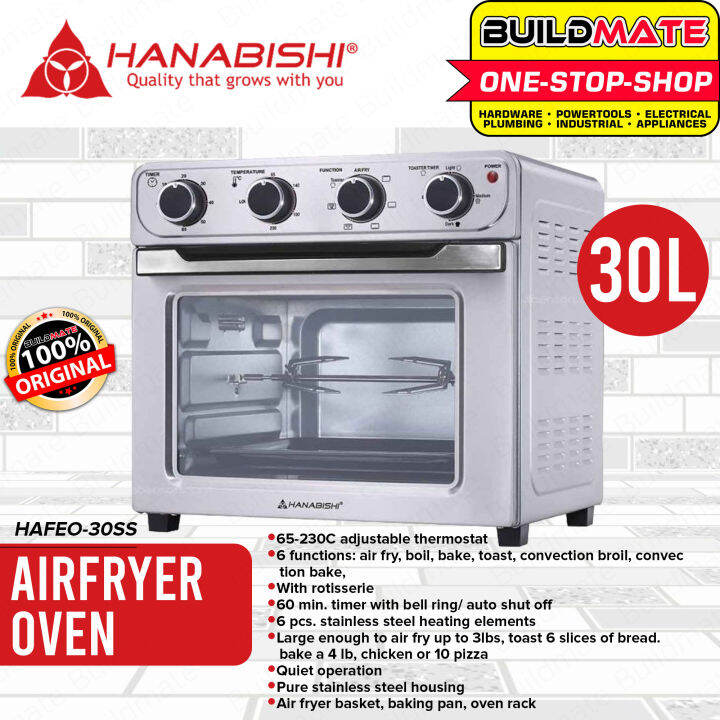 HANABISHI Air Fryer Oven 30L With Rotisserie Function Airfryer Kitchen