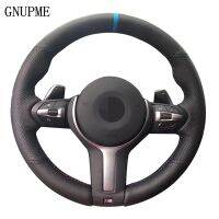 【YF】 Black leather Blue Marker Car Steering Wheel Cover for BMW F33 F30 M2 M3 F82 M4 M5 F12 F13 M6 F85 X5 X6 F87 F80 M Sport